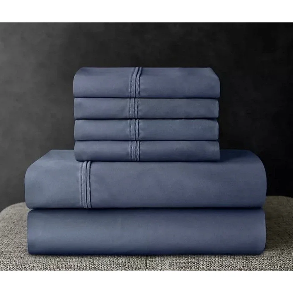 Member's Mark Egyptian Cotton 6-Piece Sheet Set, 700 Thread Count, Queen, Blue